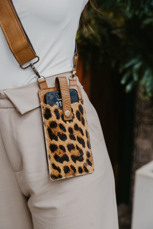 Leopard Sleek Leather Sling