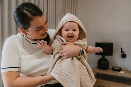 Organic Muslin Hooded Baby Towel Set
